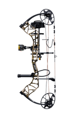 Bear Legit Maxx RTH Compound Bow in color Mossy Oak Bottomland on a transparent background.