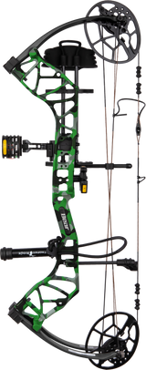 Side profile of the Bear Archery Legit MAXX adjustable compound bow showing dual cam system.
