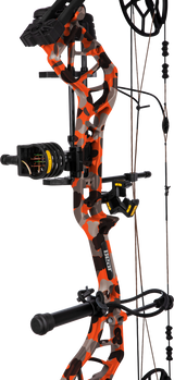 Close up of the ready-to-hunt accessories on the Bear Legit Maxx RTH adjustable compound bow riser.