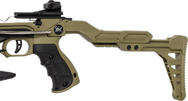 Close up of the Desire XLZ Pistol Crossbow trigger, a compact crossbow from Bear Archery