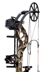 Close up of the single cam system on the Bear Species XT RTH and picatinny sight mounting location.